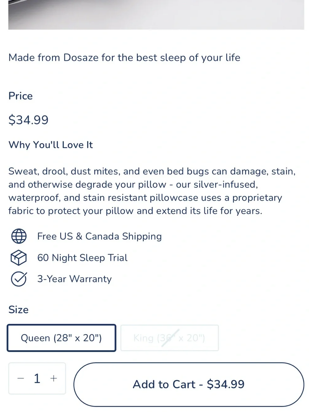 Dosaze pillow protector